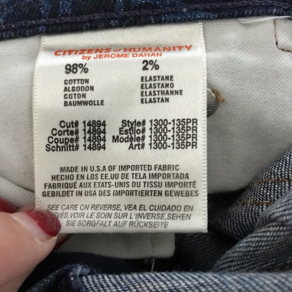 Citizens of Humanity Avedon Paisley Jeans Size 27 skinny low rise - Picture 7 of 8